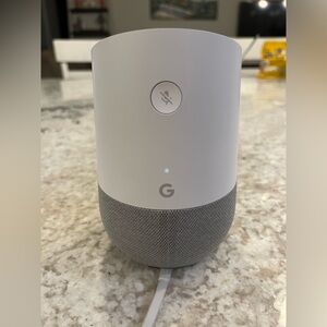 Google Home Voice Assistant in White and Gray